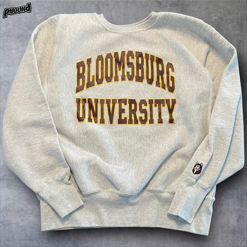 Bloomsburg Huskies Sweatshirt Mens Large Gray College NCAA Made USA Crewneck